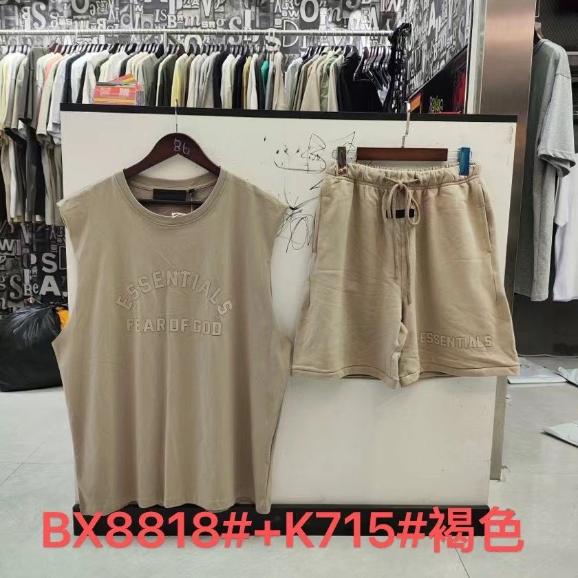 ESSENTIALS Graphic Sleeveless Top & Shorts Matching Set — front