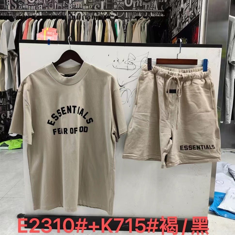 ESSENTIALS Front Logo T-Shirt & Shorts Set — front