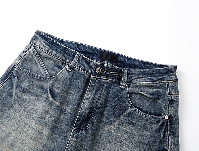 R+A Distressed Washed Blue Jeans — detail