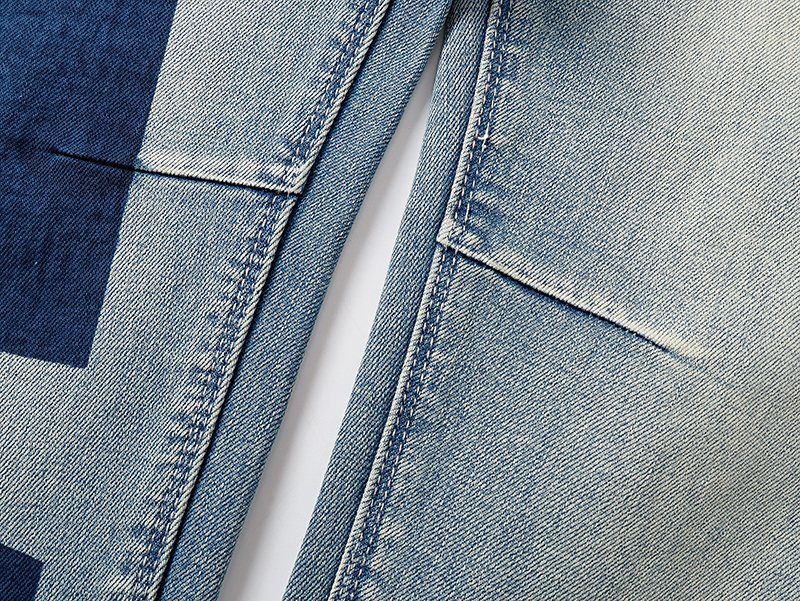 R+A Light Blue Lettered Jeans — detail