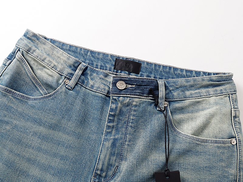 R+A Light Blue Lettered Jeans — detail