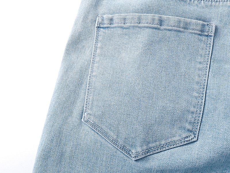 R+A Light Blue Washed Denim Jeans — detail