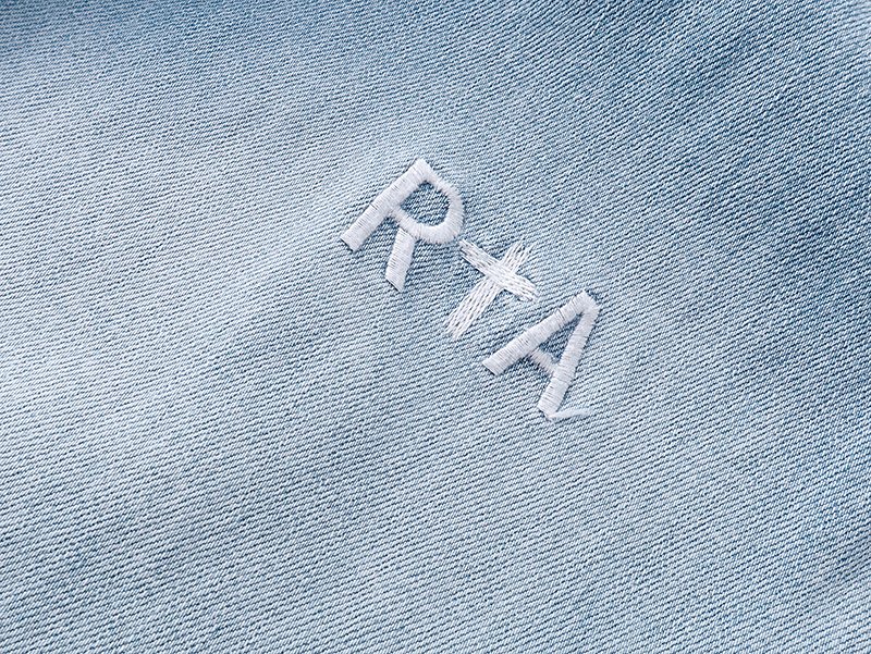 R+A Light Blue Washed Denim Jeans — detail