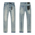 R+A Light Blue Paint-Splatter Distressed Jeans — hero