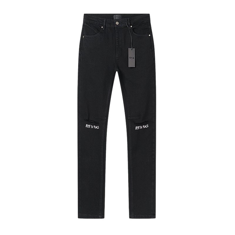 R+A Black Cross Graphic Jeans — hero