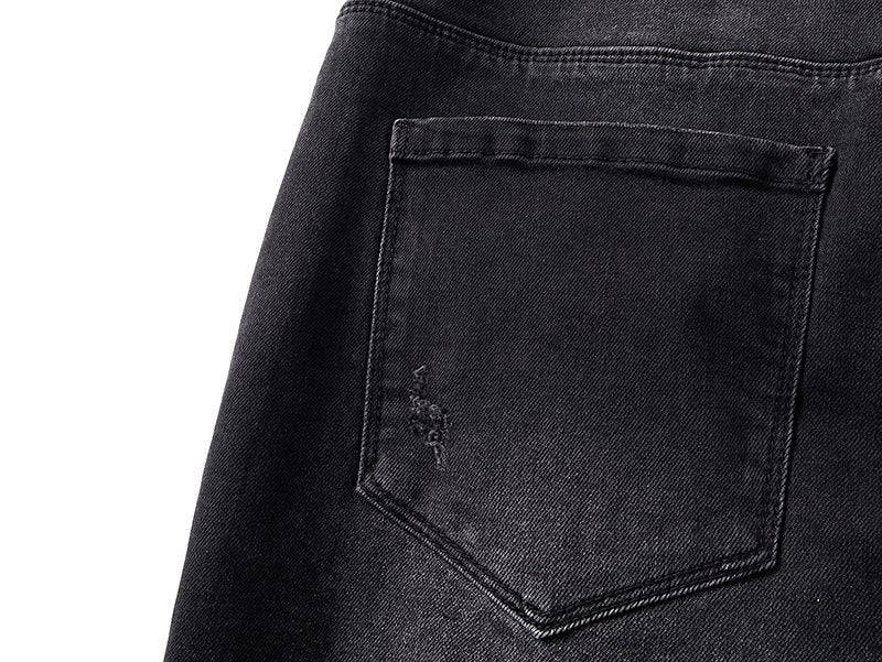 R+A Cross Embroidered Distressed Jeans — detail