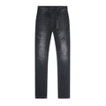 R+A Washed Black Distressed Logo Detail Jeans — front