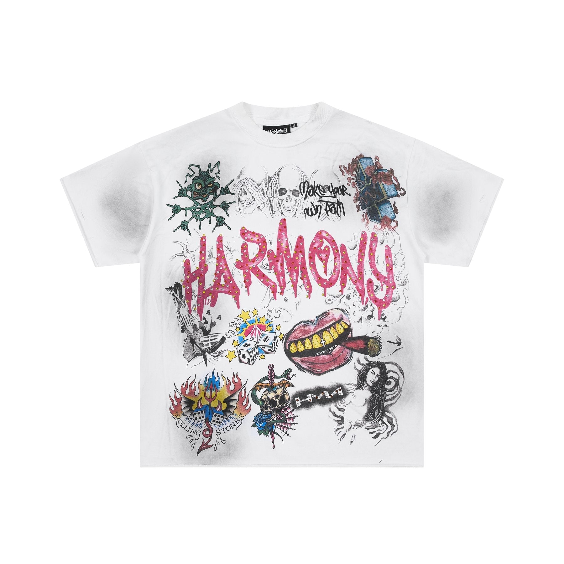 HARMONY Rhinestone-Style Graphic T-Shirt — back