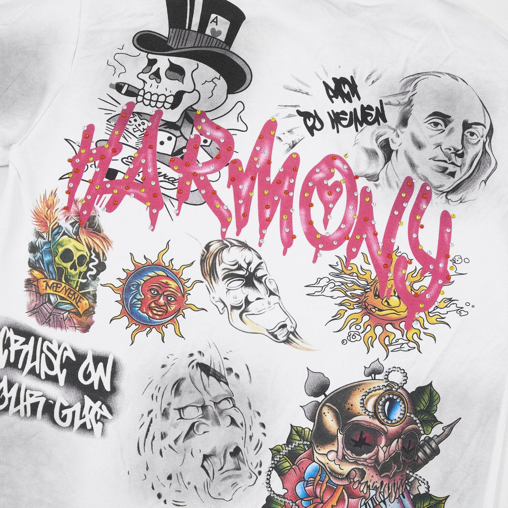 HARMONY Rhinestone-Style Graphic T-Shirt — detail