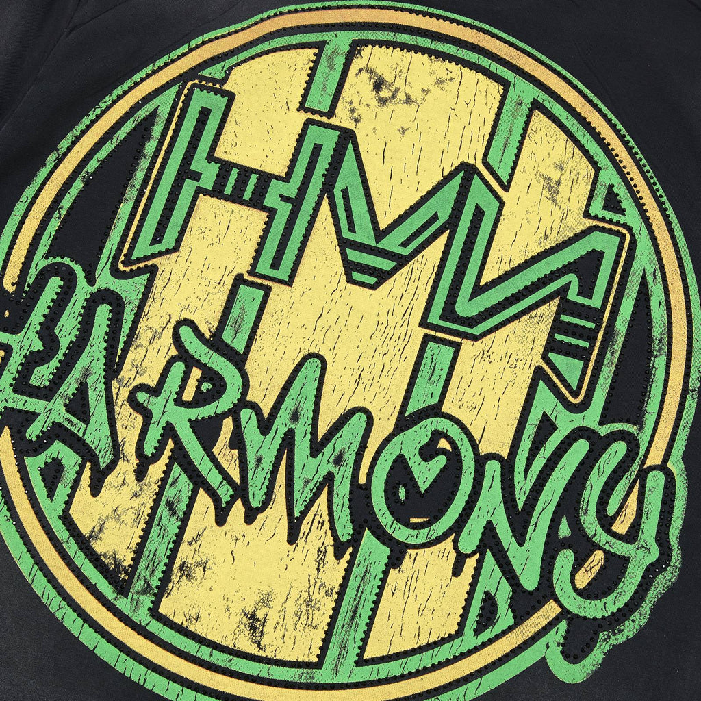 HARMONY Raw-Edge Graphic T-Shirt — detail