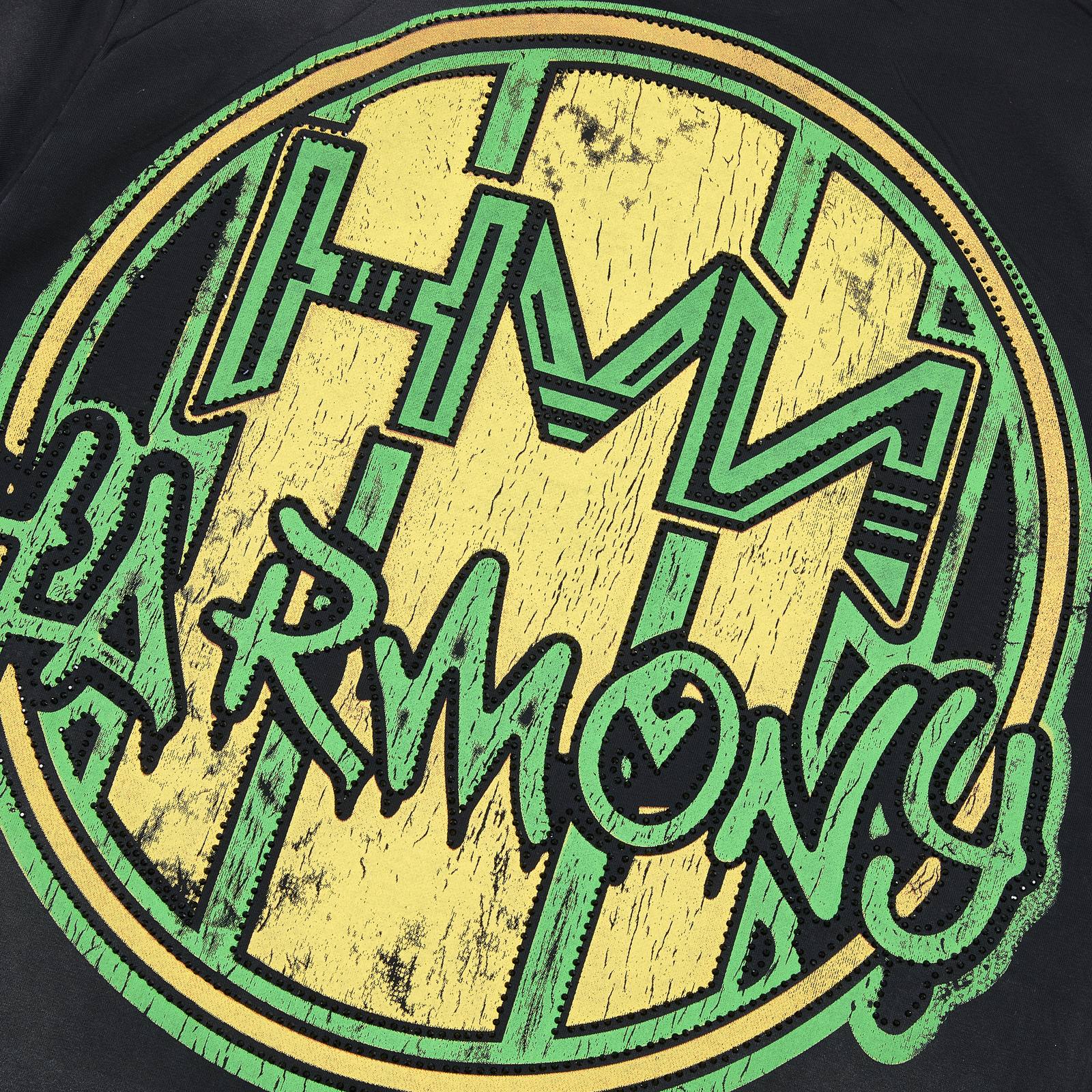 HARMONY Raw-Edge Graphic T-Shirt — detail