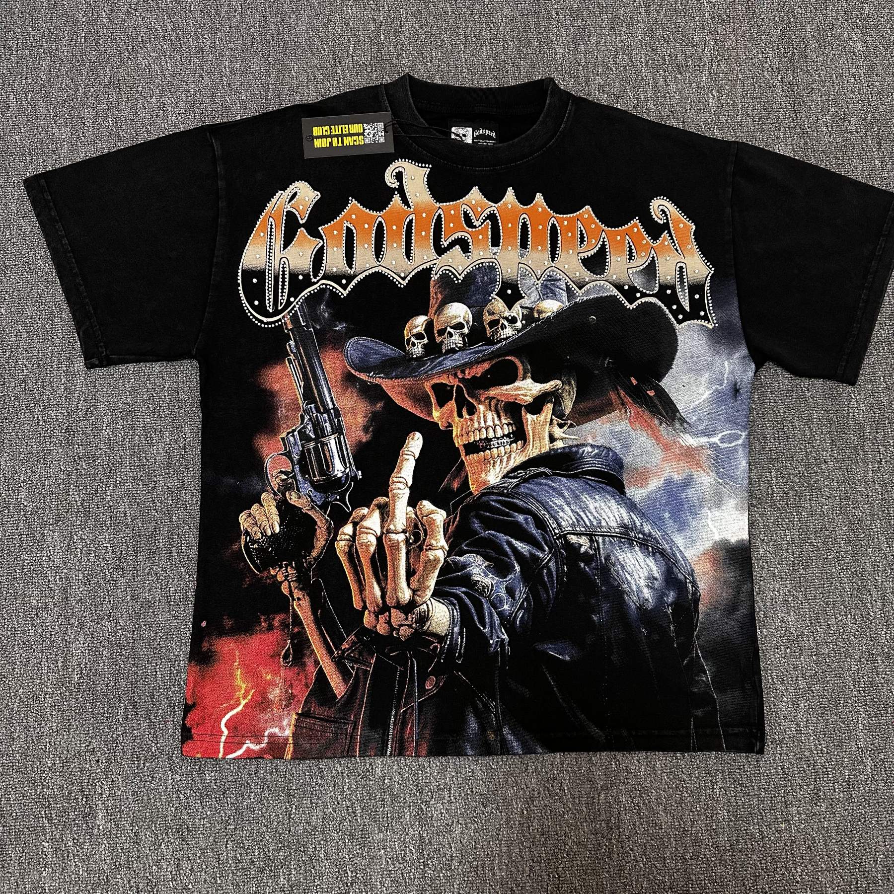 Godspeed Cowboy Skeleton Graphic T-Shirt — hero