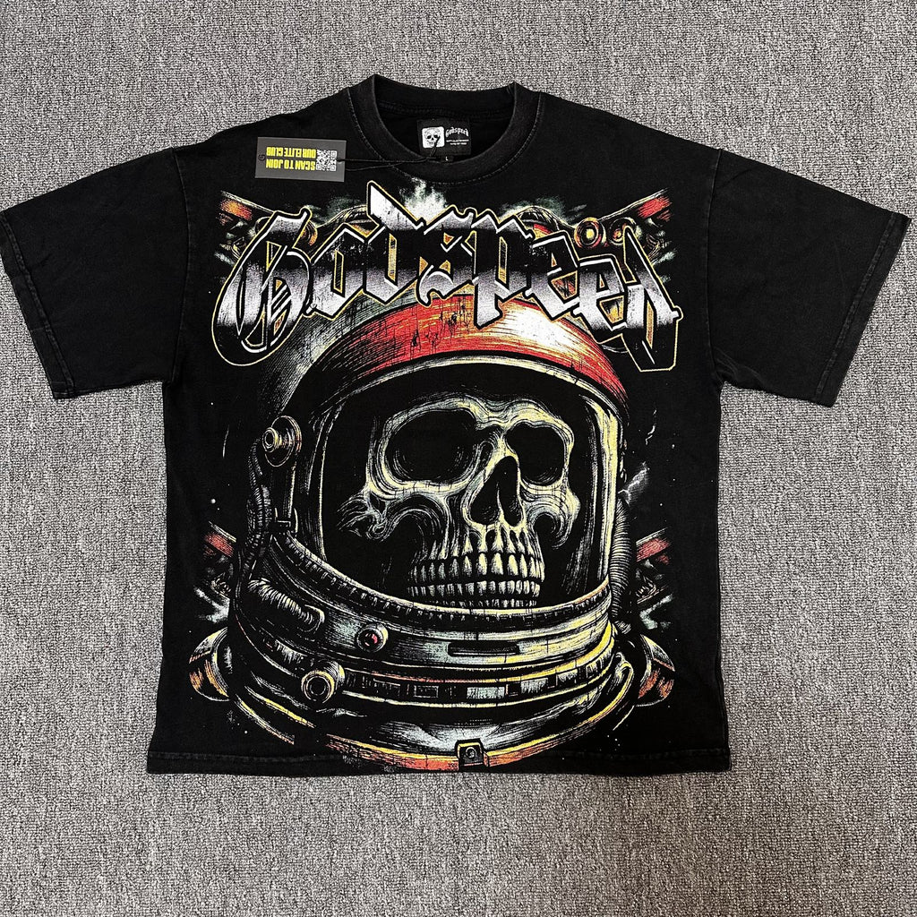 Godspeed Astronaut Skull Graphic T-Shirt — hero