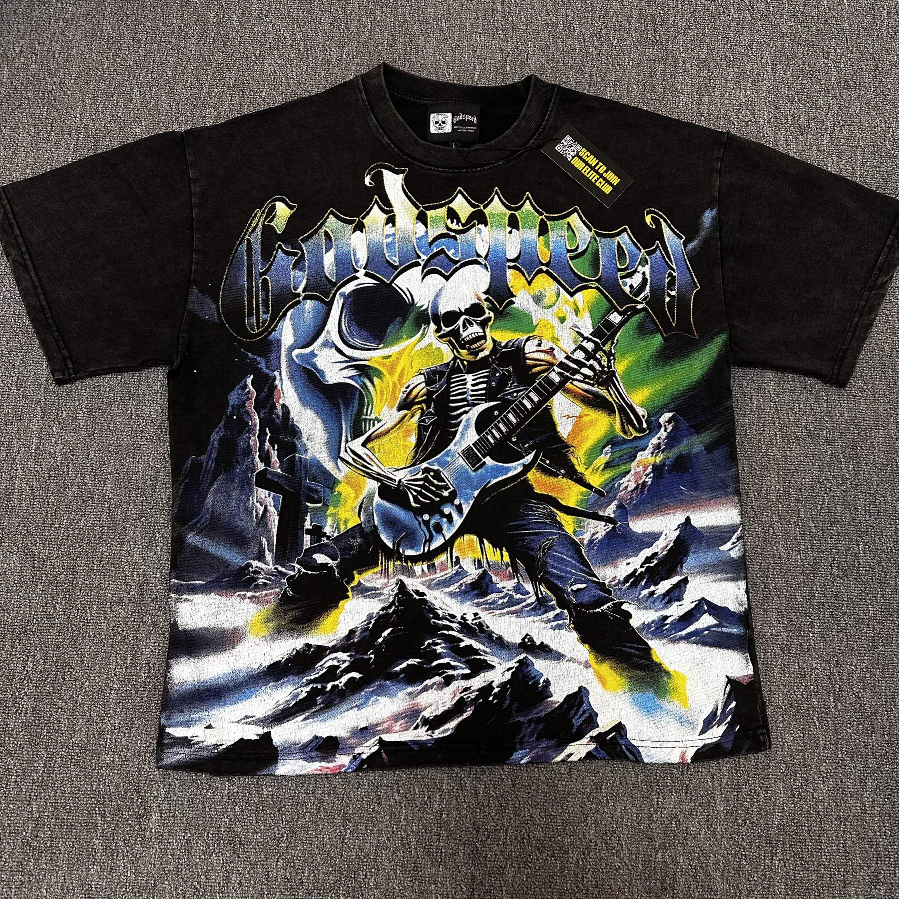 Godspeed Skeleton Guitar Graphic T-Shirt — hero