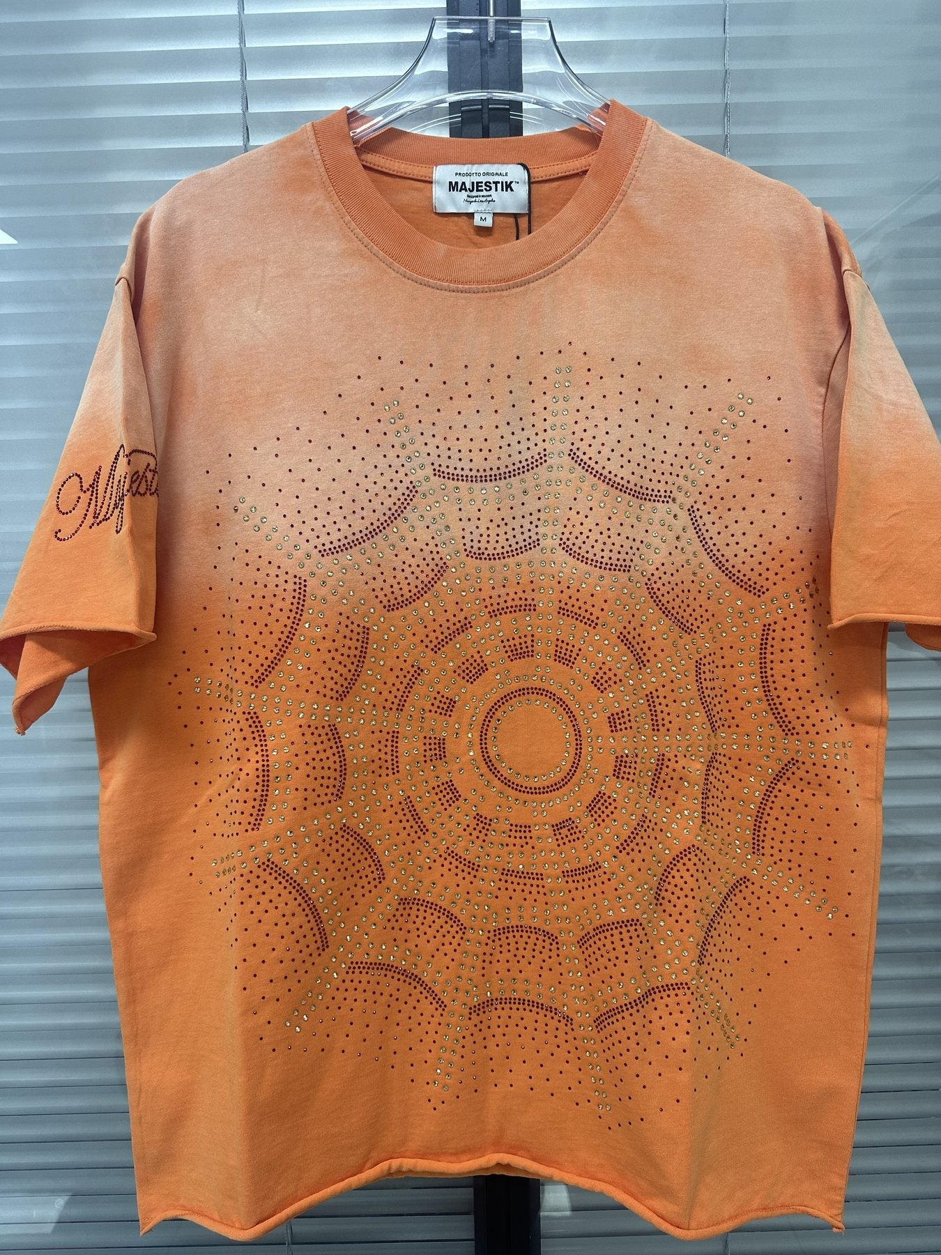 MAJESTIK Rhinestone Spiderweb Graphic T-Shirt — context