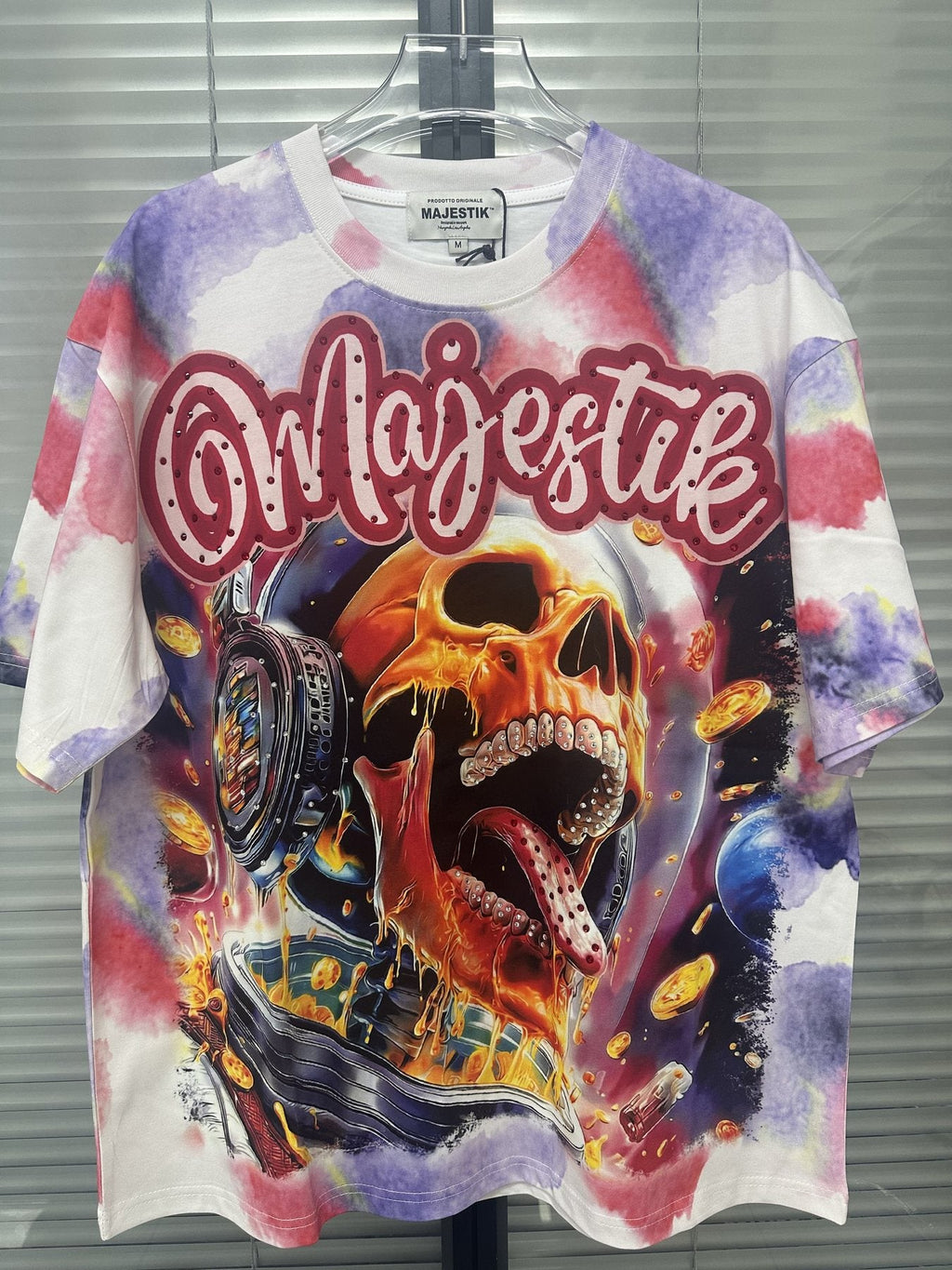 MAJESTIK Watercolor Tie-Dye Graphic T-Shirt — front