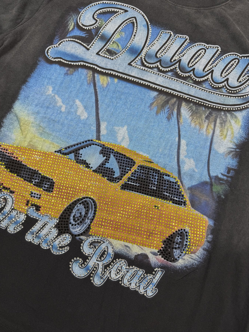 DUAA New Age Washed Black Graphic T-Shirt — detail