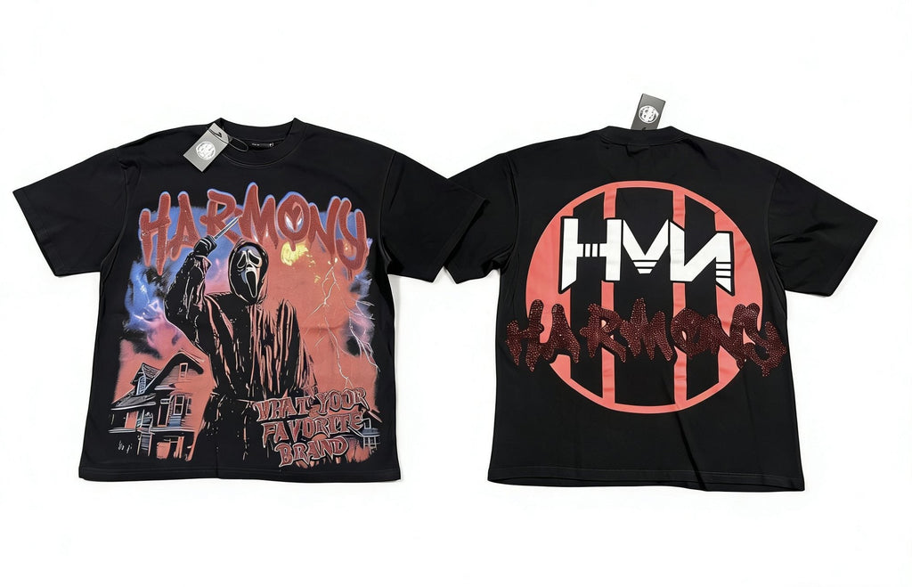 HARMONY New Age Mask Portrait Graphic T-Shirt — hero