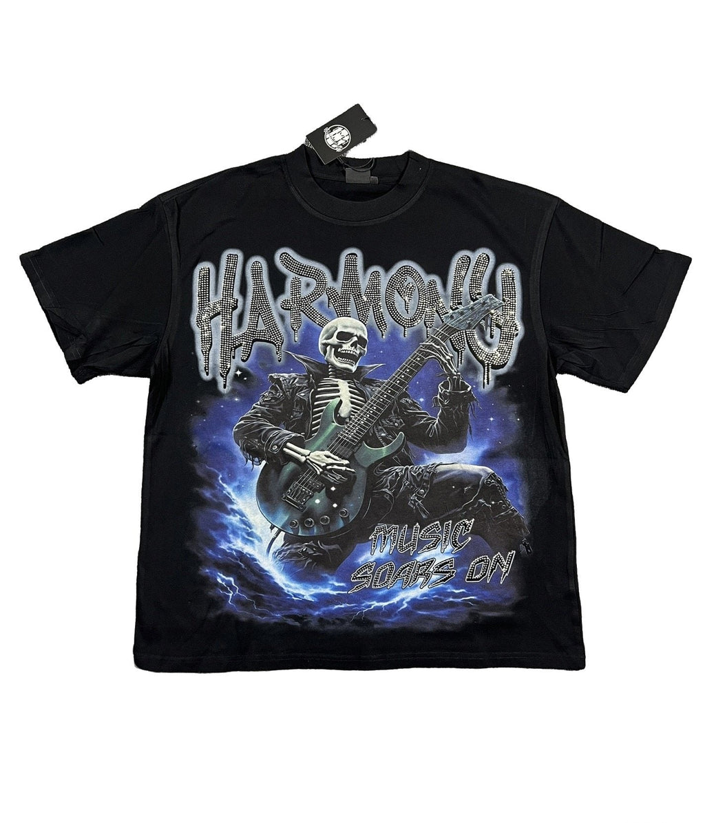 HARMONY New Age Skeleton Guitar Graphic T-Shirt — hero