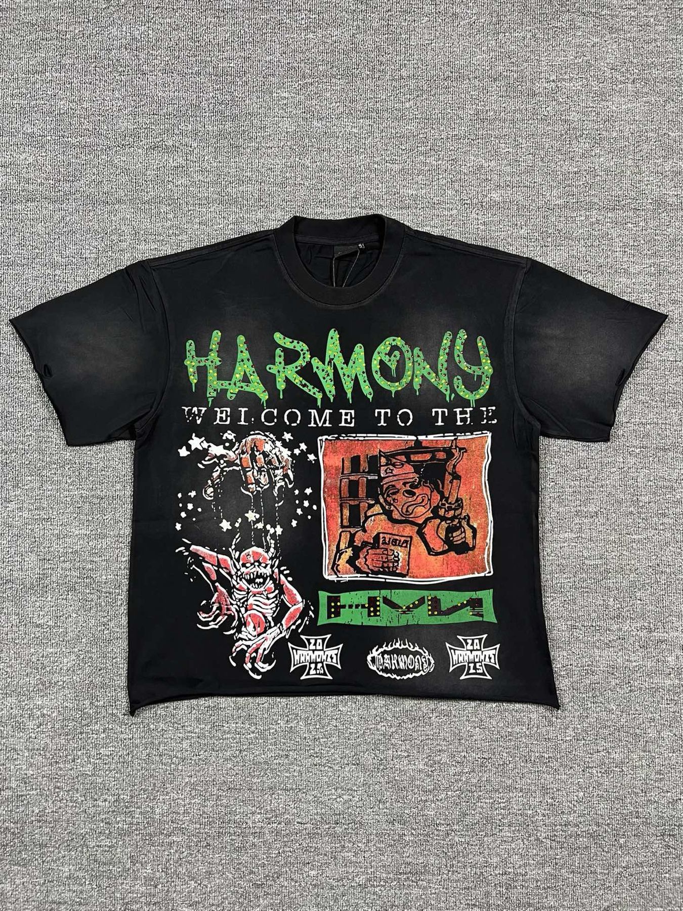 HARMONY New Age Rhinestone Graphic T-Shirt — front