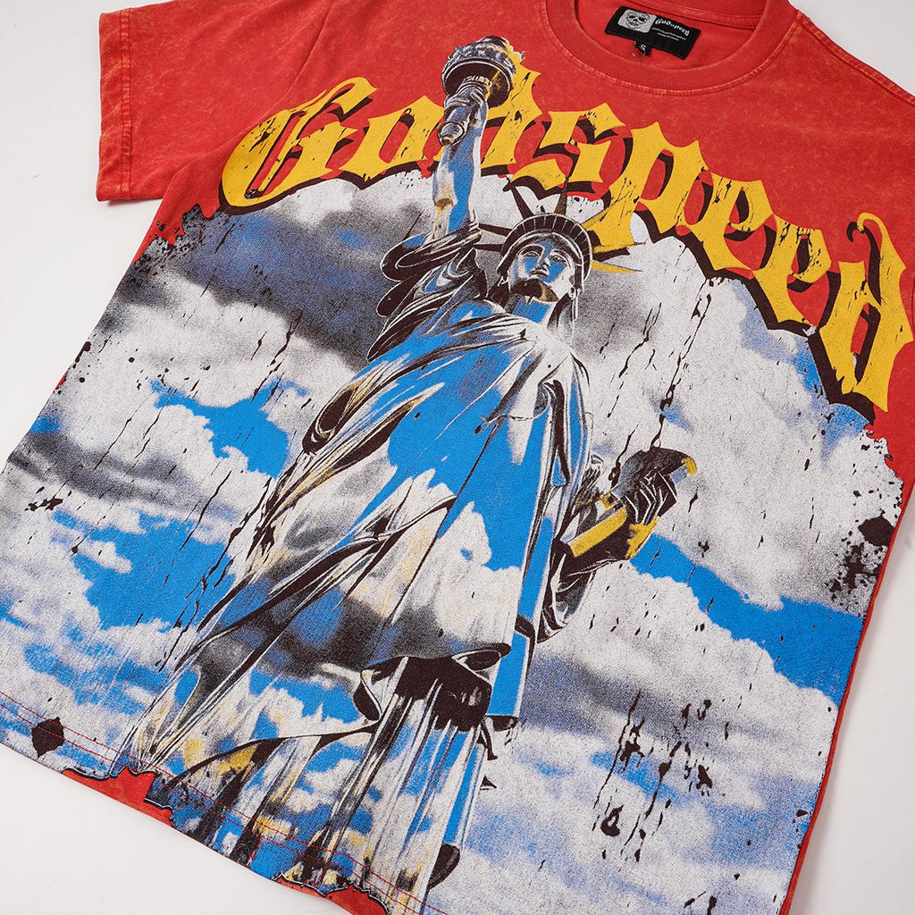 Godspeed Rock Graphic Acid-Wash T-Shirt — detail