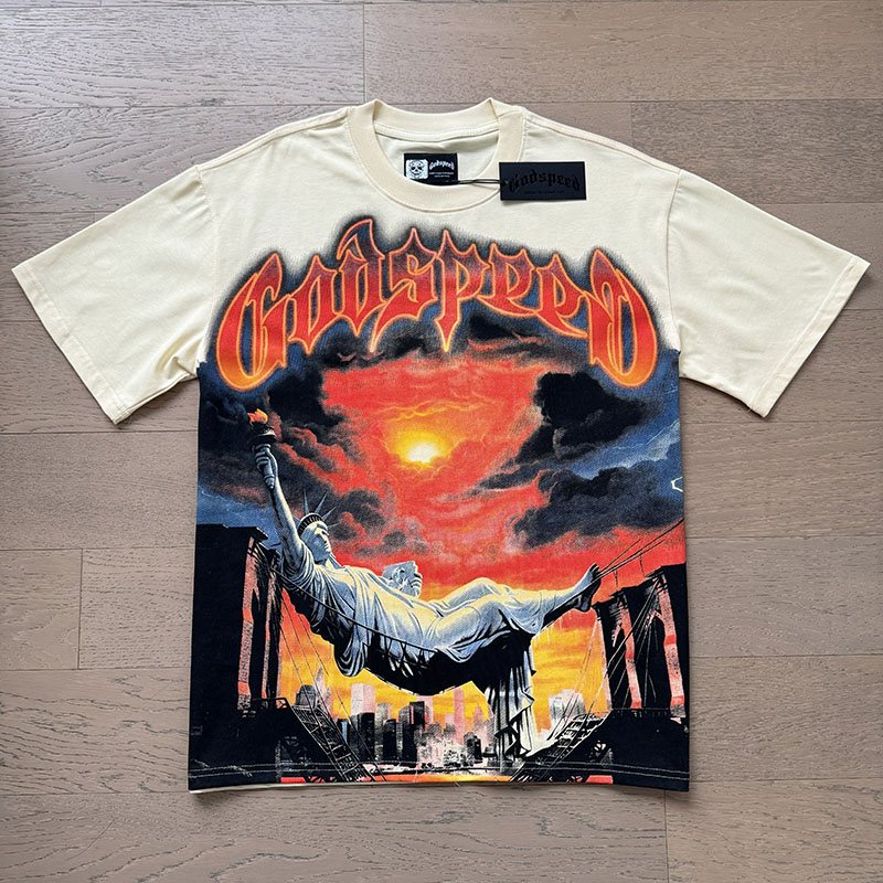 Godspeed Out of Many One Statue Graphic T-Shirt — front