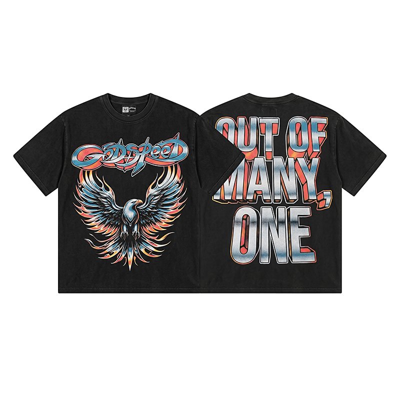 Godspeed Eagle Graphic Washed Black T-Shirt — hero