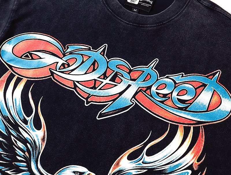 Godspeed Eagle Graphic Washed Black T-Shirt — detail