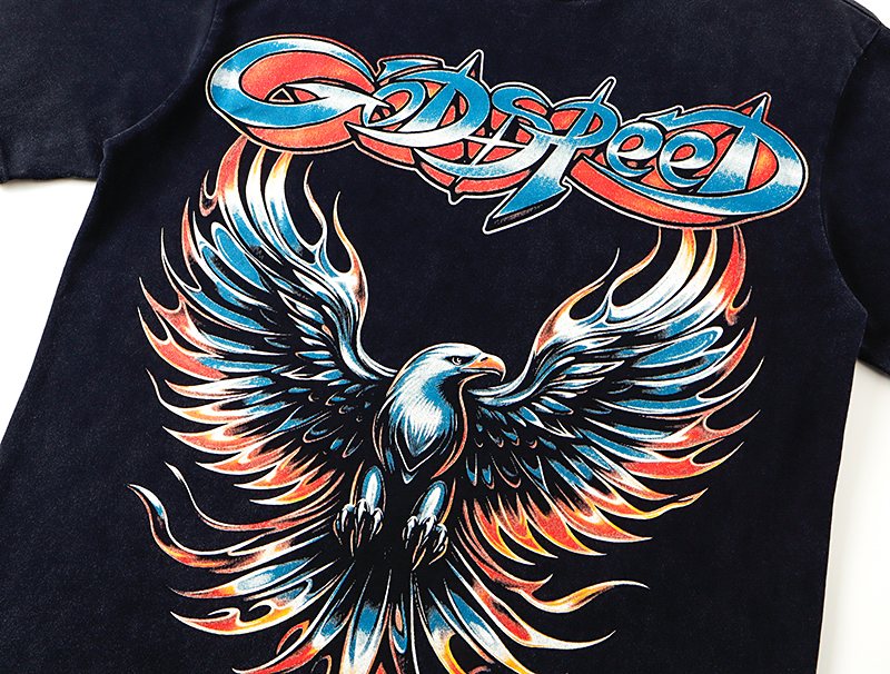 Godspeed Eagle Graphic Washed Black T-Shirt — detail