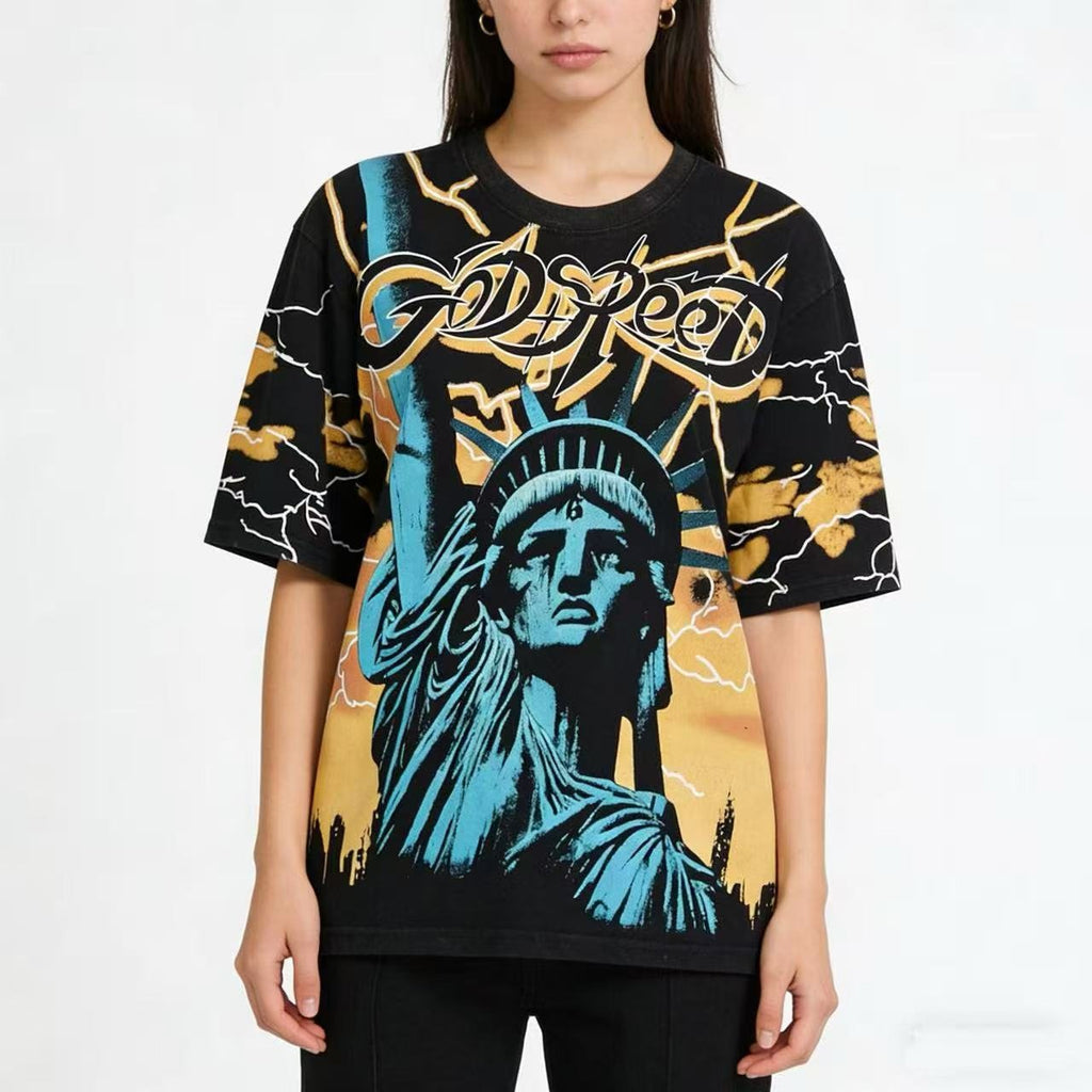 Godspeed Statue of Liberty Graphic T-Shirt — front
