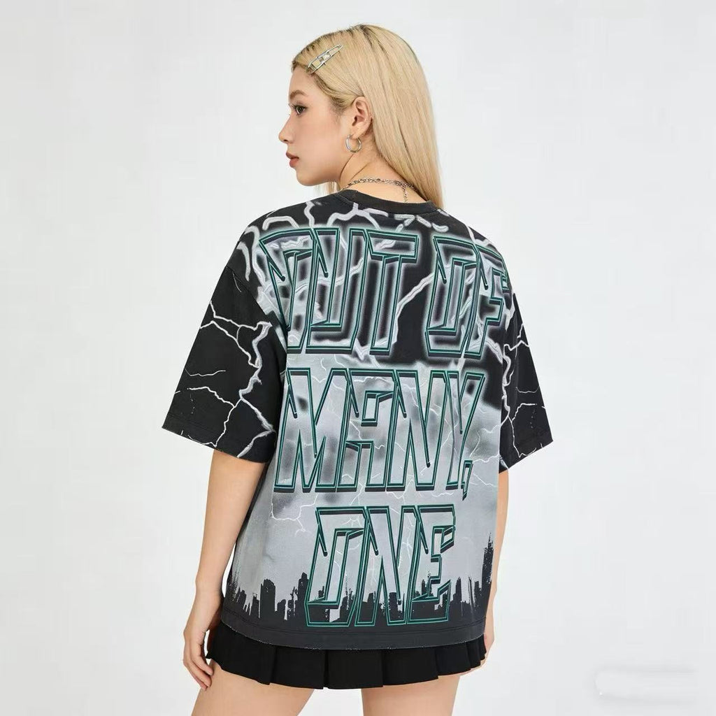 Godspeed Statue of Liberty Graphic T-Shirt — model