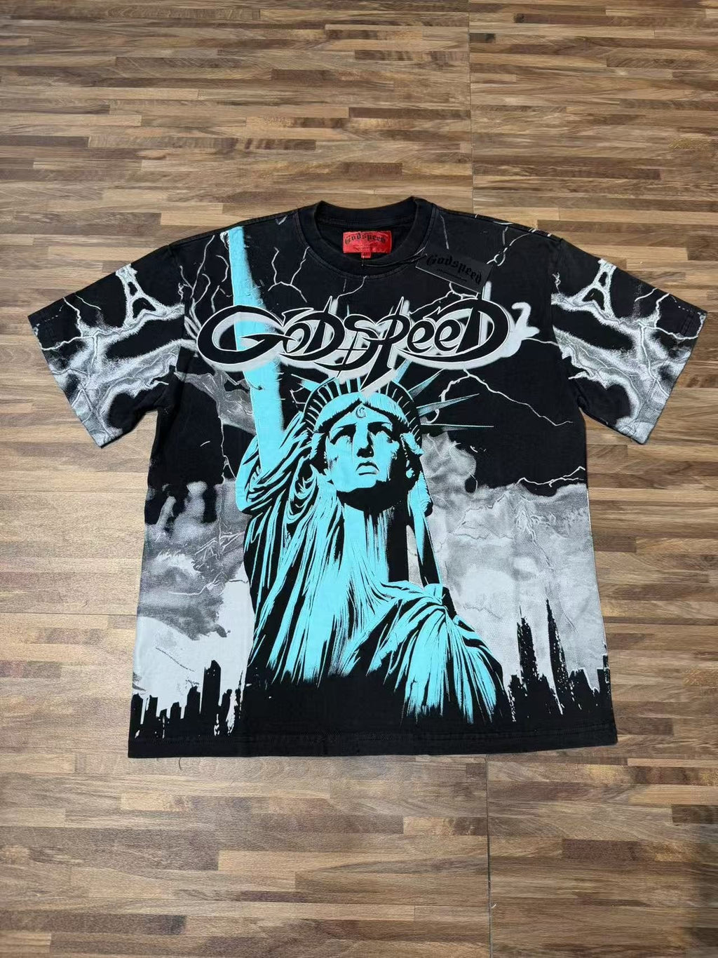 Godspeed Statue of Liberty Graphic T-Shirt — front