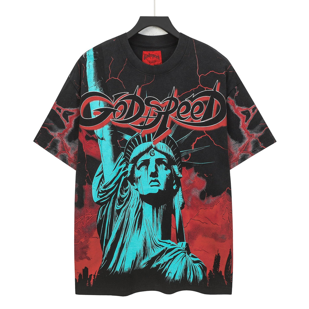 Godspeed Out of Many One Statue Graphic T-Shirt — front