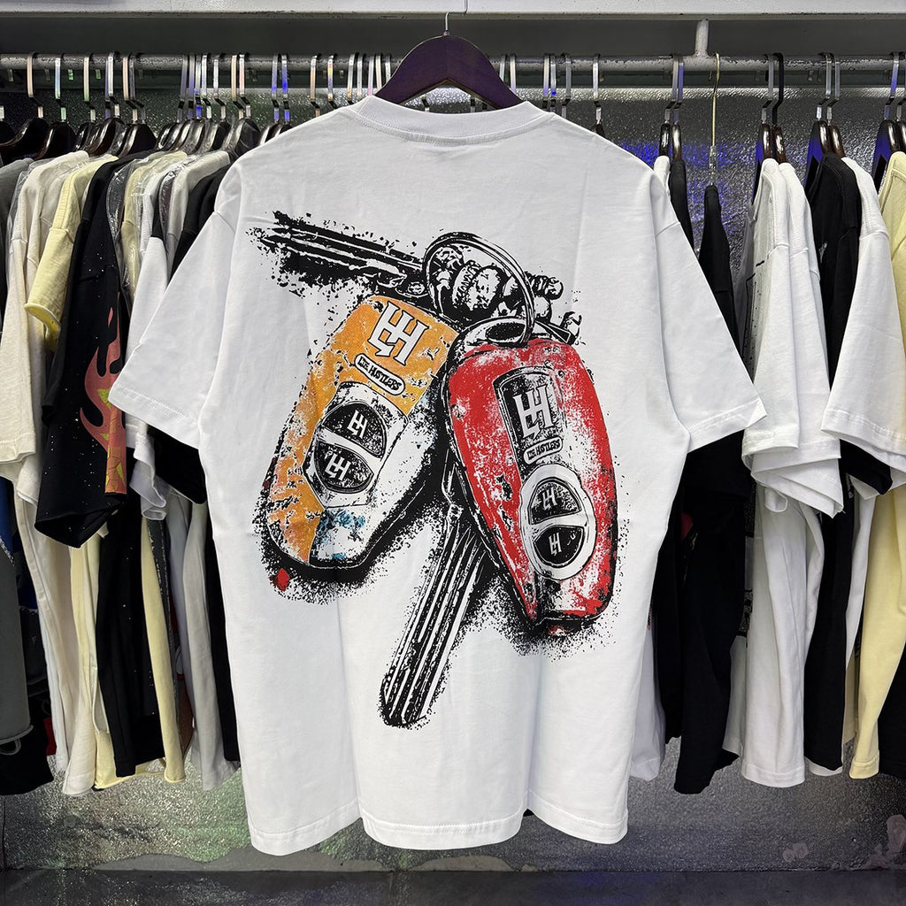 Life Hustlere Motorcycle Graphic Short-Sleeve T-Shirt — back