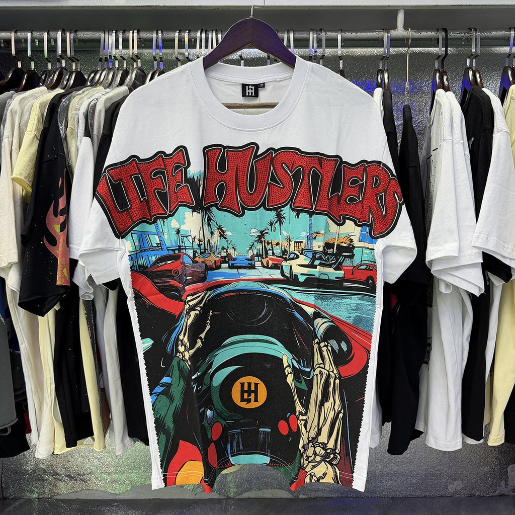 Life Hustlere Motorcycle Graphic Short-Sleeve T-Shirt — hero
