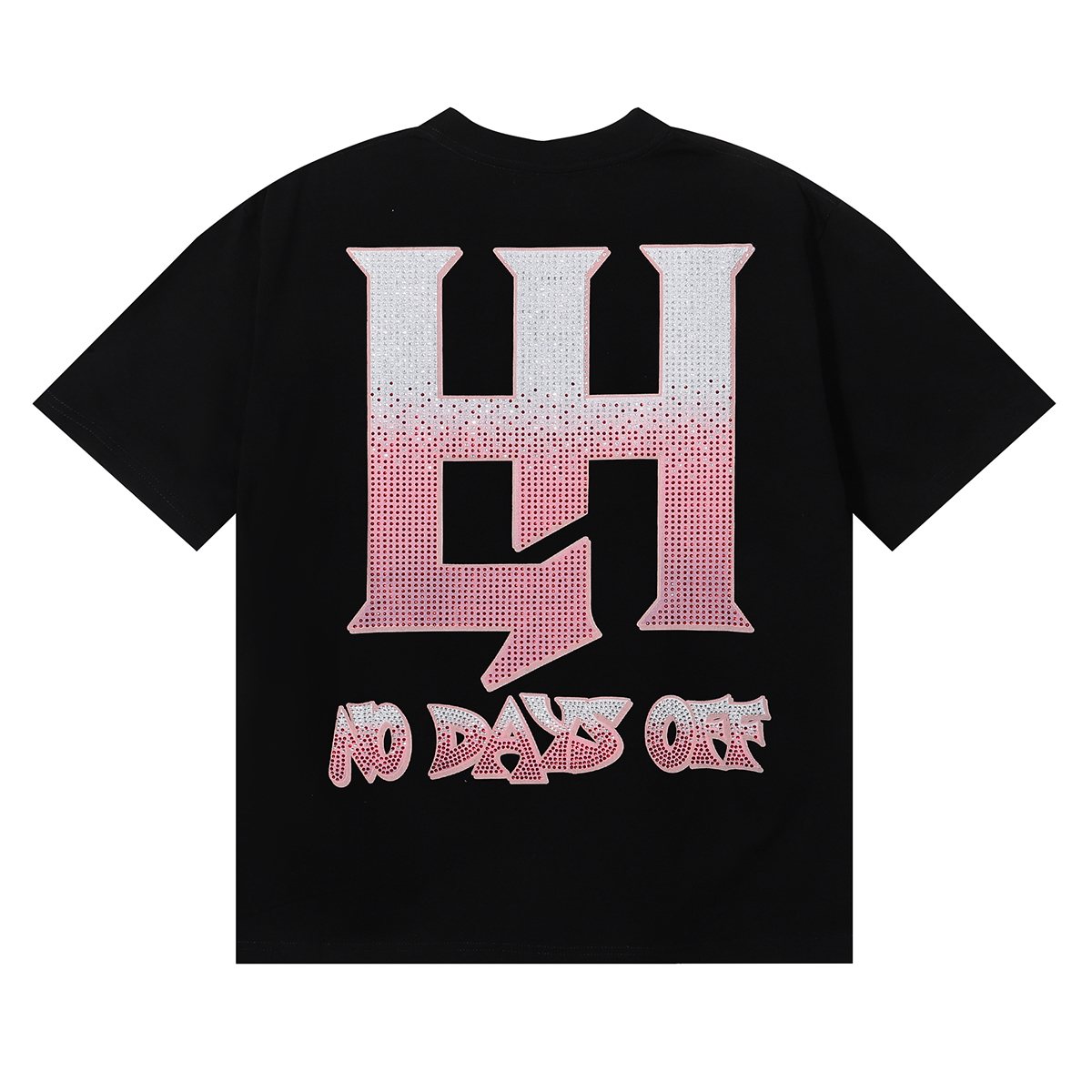 Life Hustlere Crying Woman Rhinestone Graphic T-Shirt — back