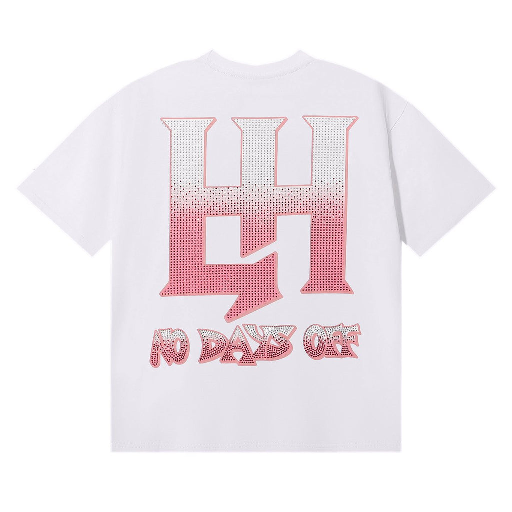 Life Hustlere Crying Woman Rhinestone Graphic T-Shirt — back