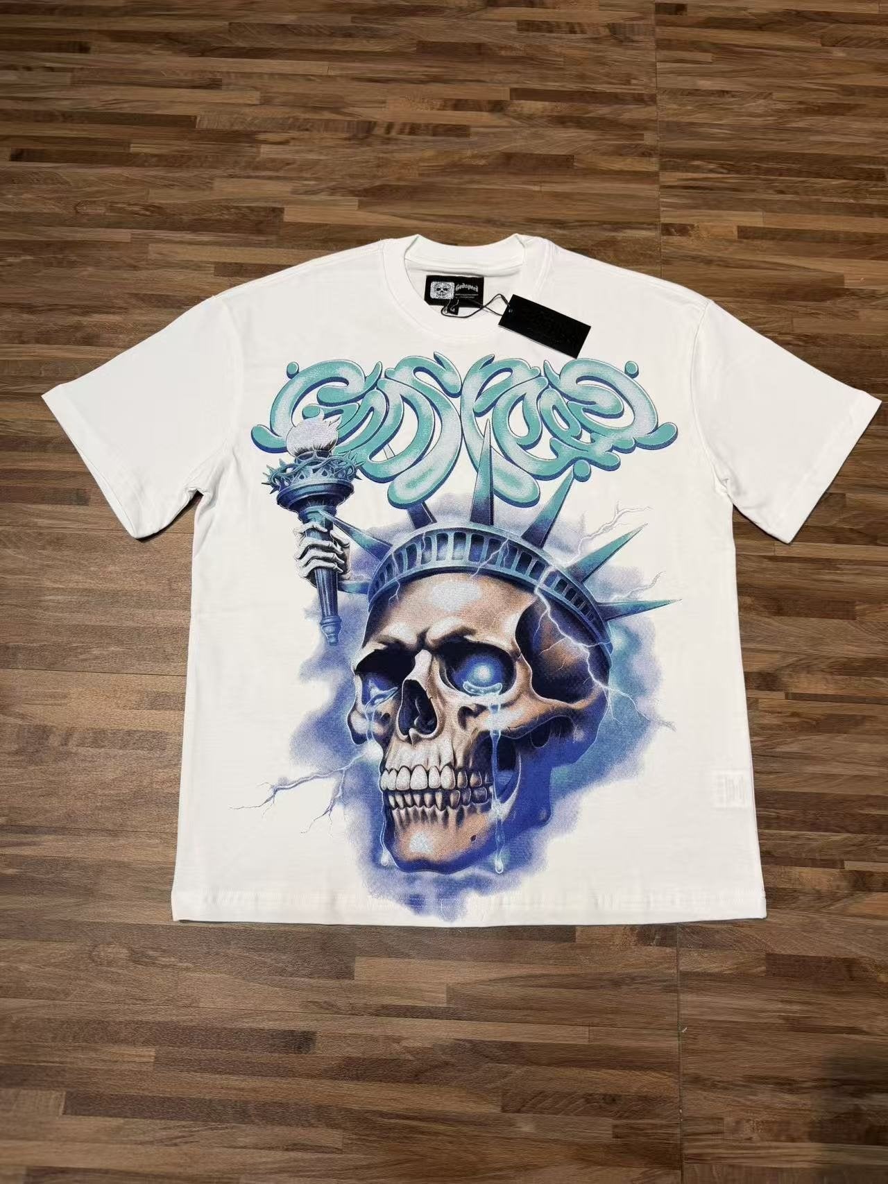 Godspeed Skull Liberty Graphic T-Shirt — front