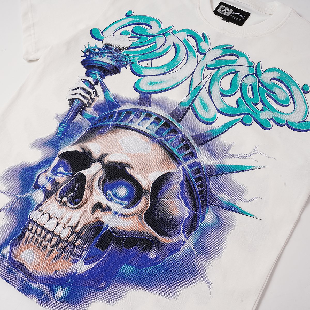 Godspeed Skull Liberty Graphic T-Shirt — detail