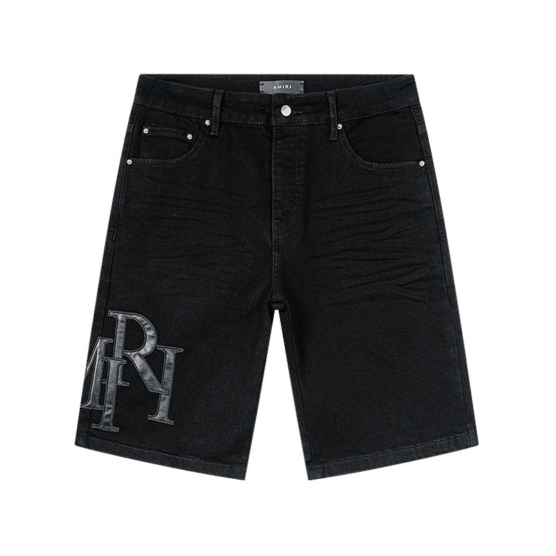 AMIRI Tonal Monogram Denim Shorts — hero