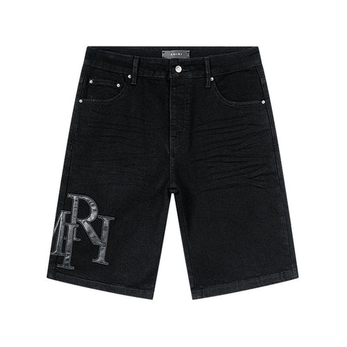 AMIRI Tonal Monogram Denim Shorts — hero