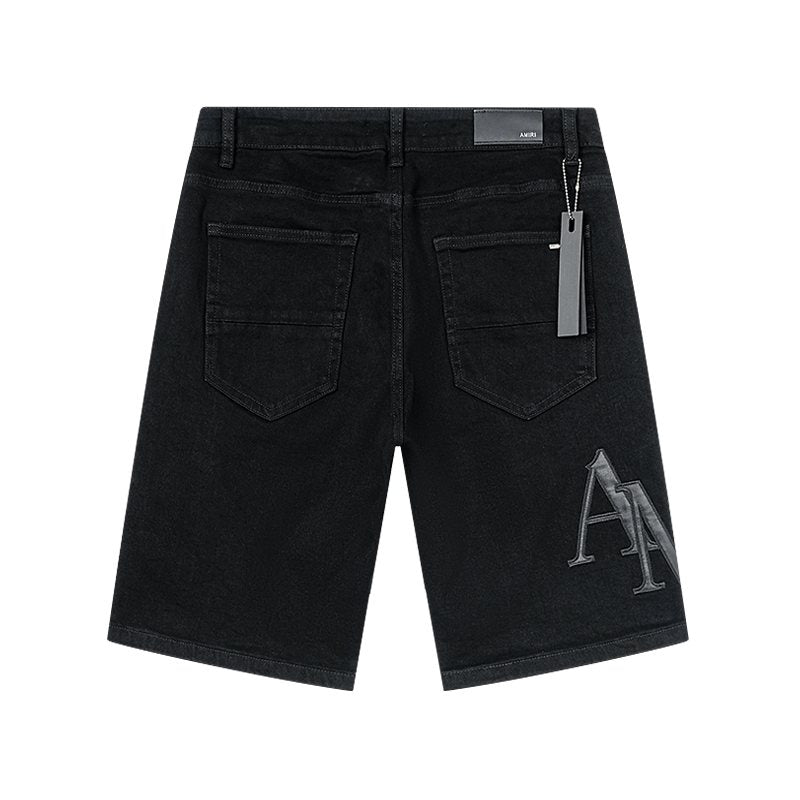 AMIRI Tonal Monogram Denim Shorts — back