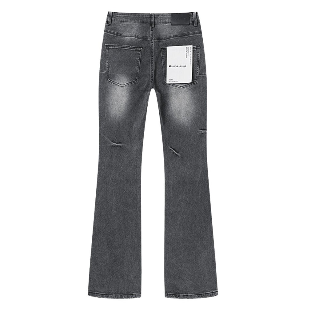 Purple Brand Gray Rhinestone Flared Jeans — back