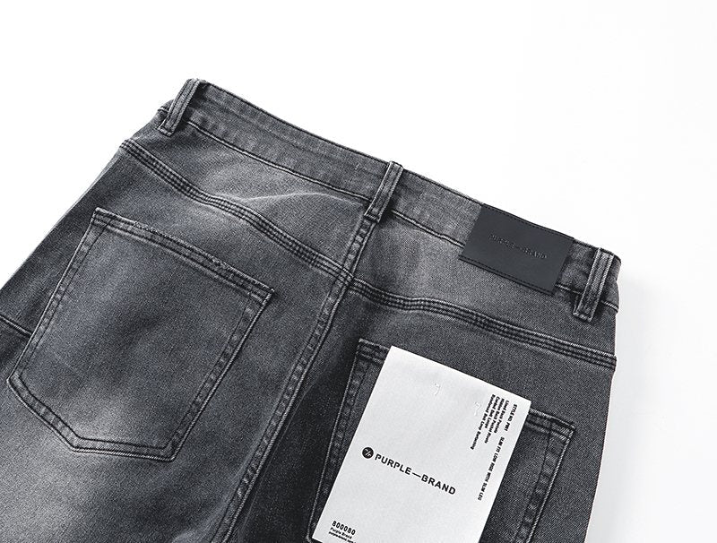 Purple Brand Gray Rhinestone Flared Jeans — detail