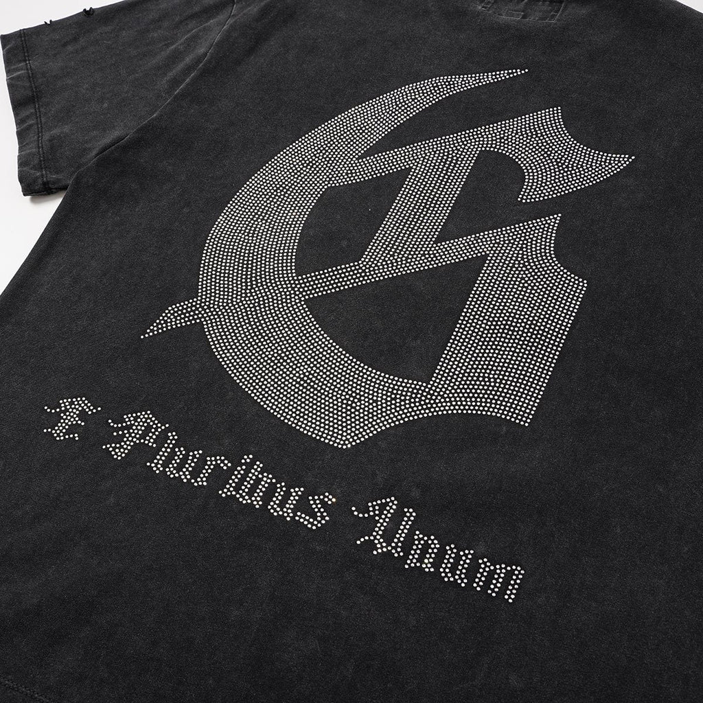 Godspeed Washed Rhinestone Graphic T-Shirt — detail