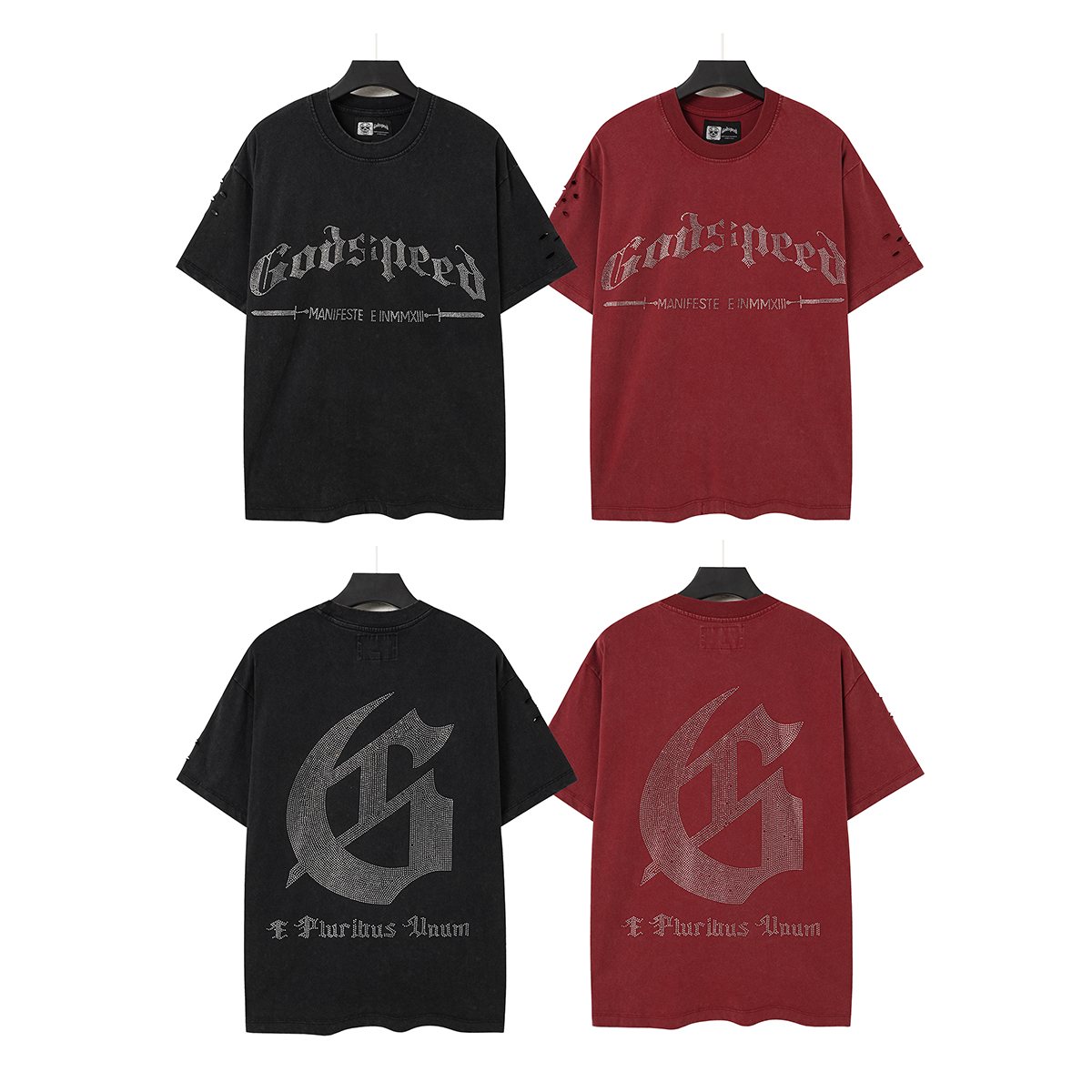Godspeed Washed Rhinestone Graphic T-Shirt — comparison