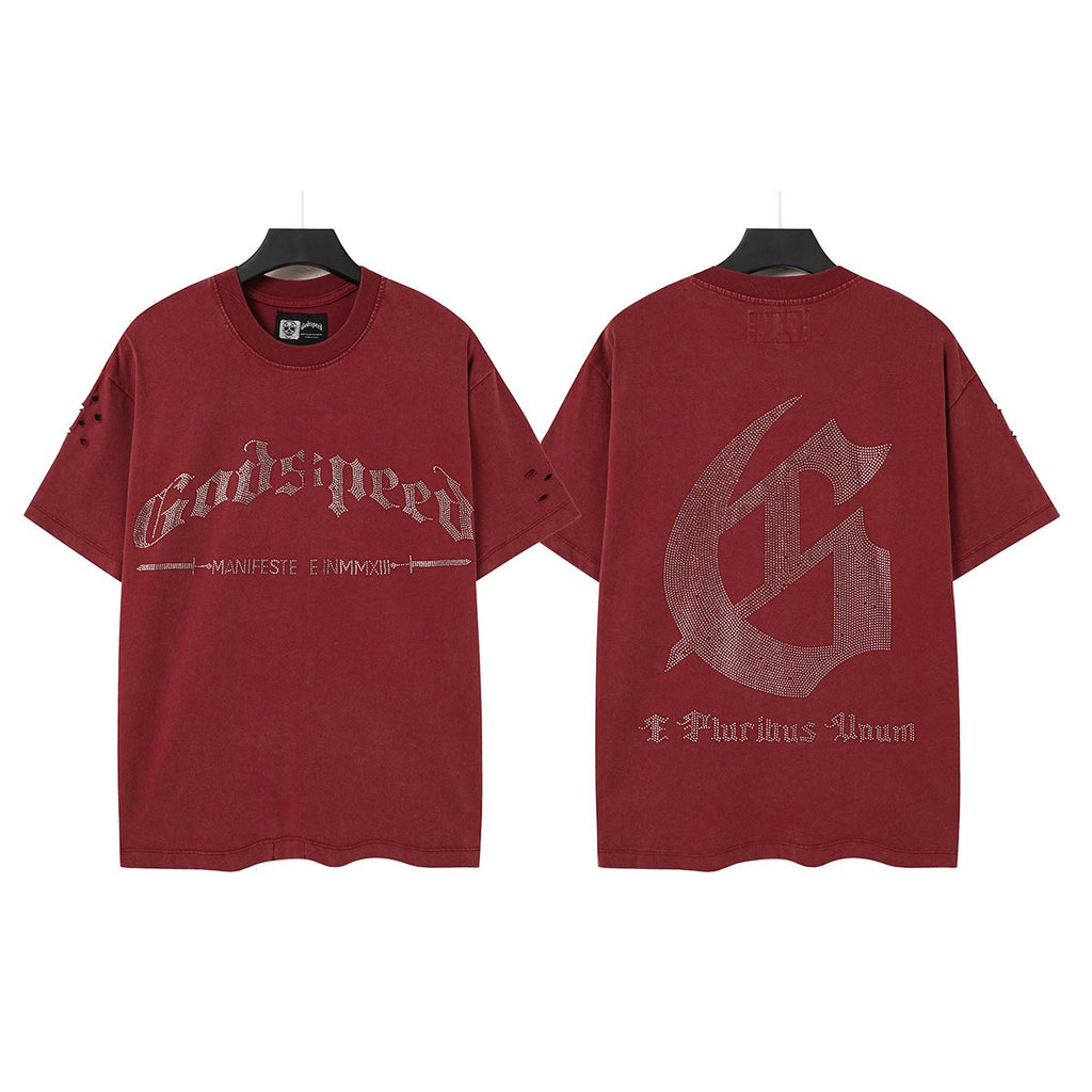 Godspeed Washed Rhinestone Graphic T-Shirt — hero