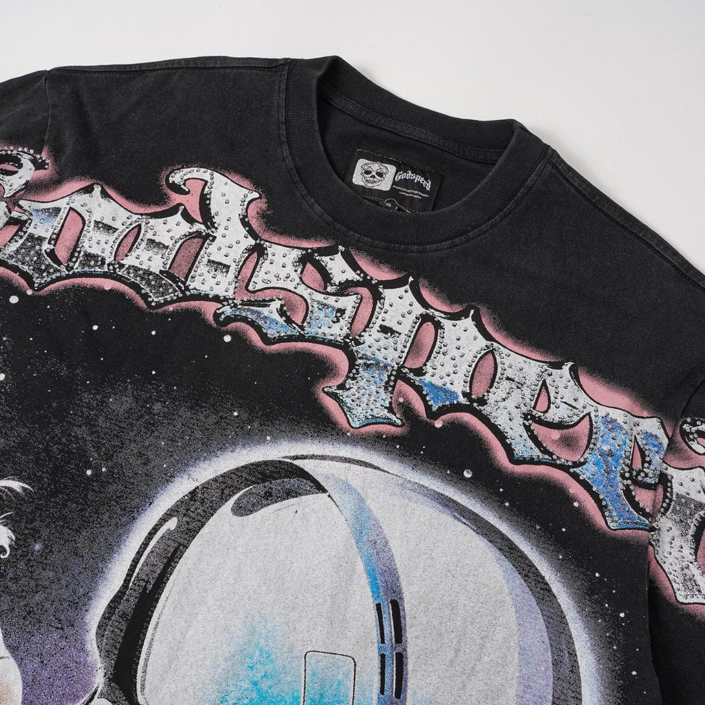 Godspeed Astronaut Face Graphic T-Shirt — detail