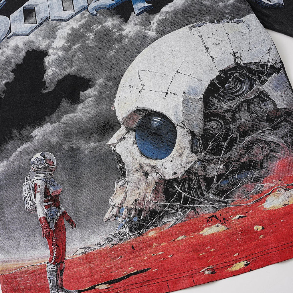 Godspeed Astronaut Skull Graphic T-Shirt — detail