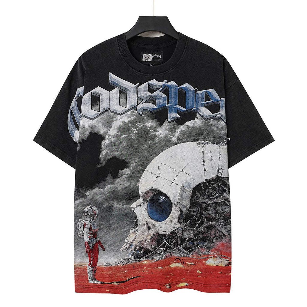 Godspeed Astronaut Skull Graphic T-Shirt — hero